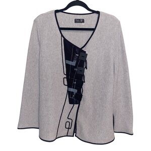 Tivoli of Ireland Top Womens XL Waffle Knit Cardigan Shirt Artsy Lagenlook Boho